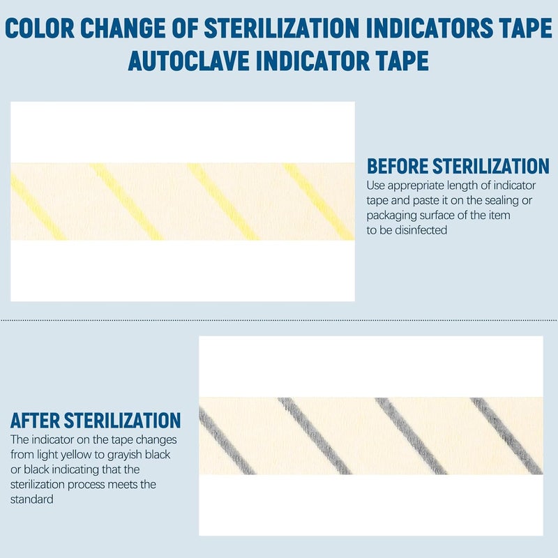 Threlaco شريط أوتوكلاف 4 رول بعرض 3/4" وطول 50م لتطهير الأدوات الطبية وتحديدها، شريط لاصق آمن للاستخدام في طب الأسنان - Image 3